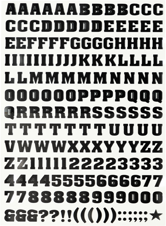 Black Matte Alphabet Stickers