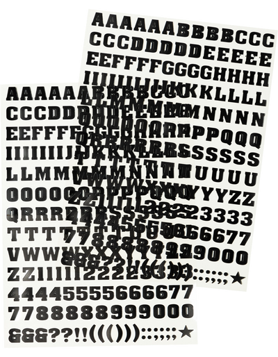 Black Matte Alphabet Stickers