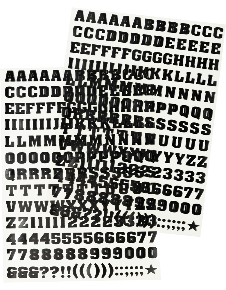 Black Matte Alphabet Stickers