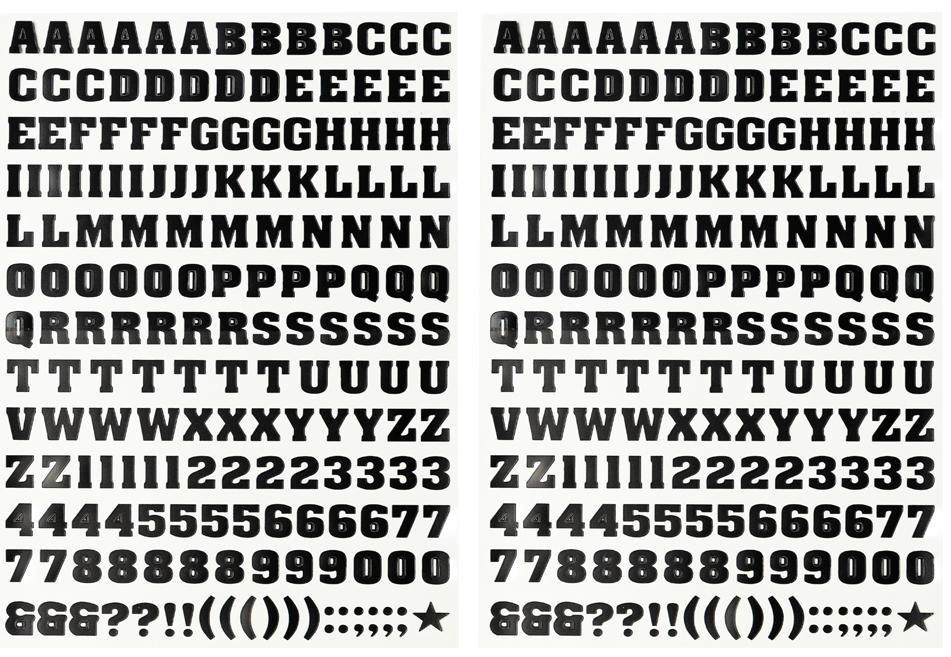 Black Matte Alphabet Stickers