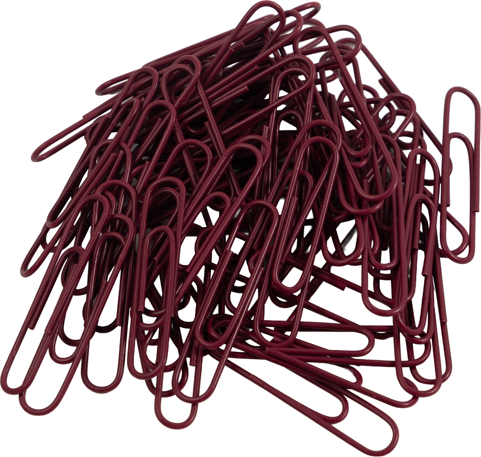 Jumbo Paper Clips - 75 Pack - Burgundy