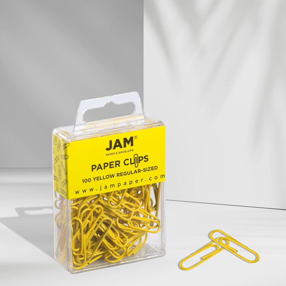Yellow Standard Paper Clips - 100 Pack