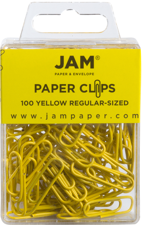 Yellow Standard Paper Clips - 100 Pack