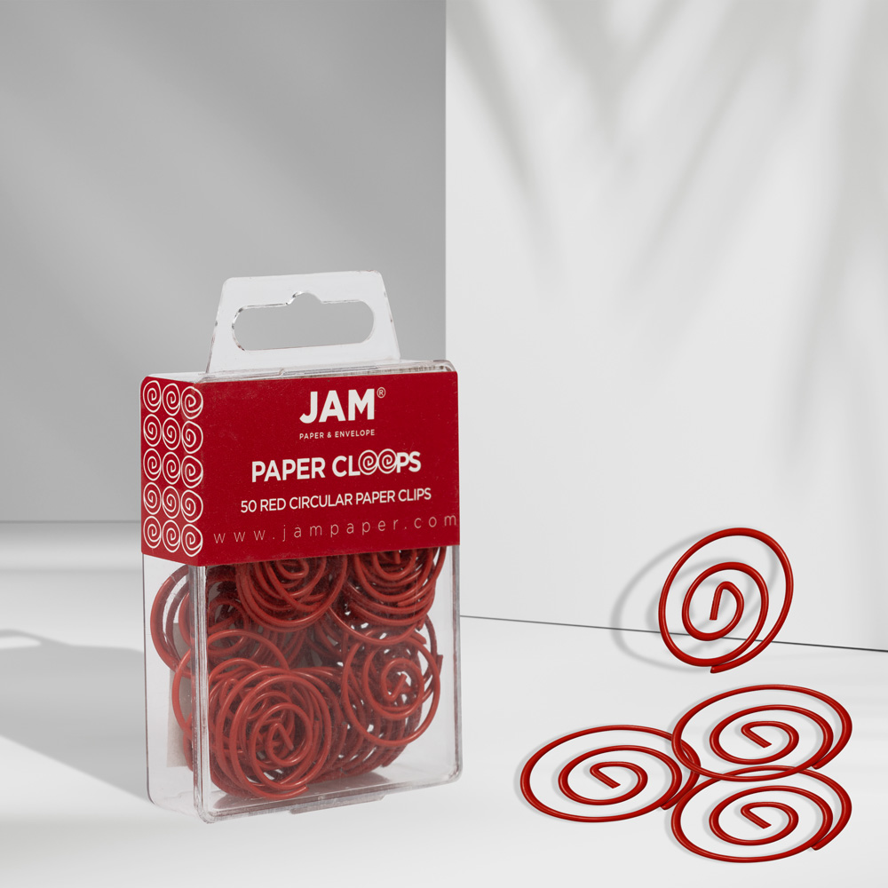Red Circular "Cloops" Paper Clips - 50 Pack