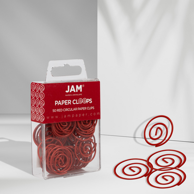 Red Circular "Cloops" Paper Clips - 50 Pack