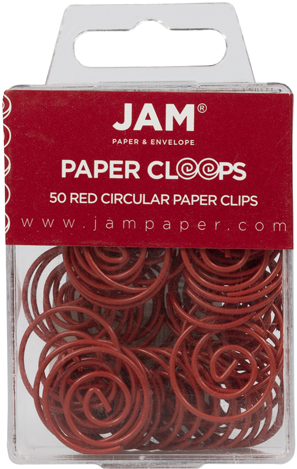 Red Circular "Cloops" Paper Clips - 50 Pack