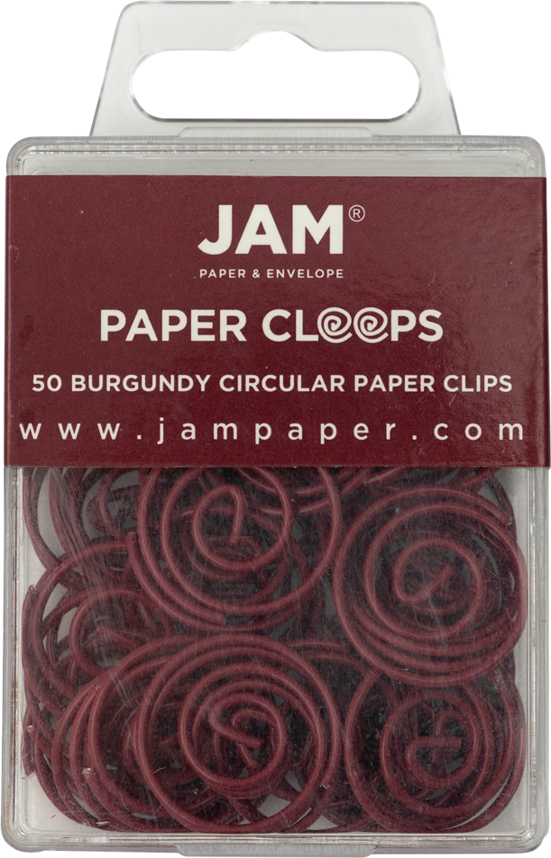 Circular "Cloops" Paper Clips - 50 Pack - Burgundy