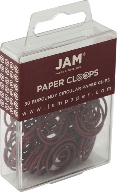 Circular "Cloops" Paper Clips - 50 Pack - Burgundy