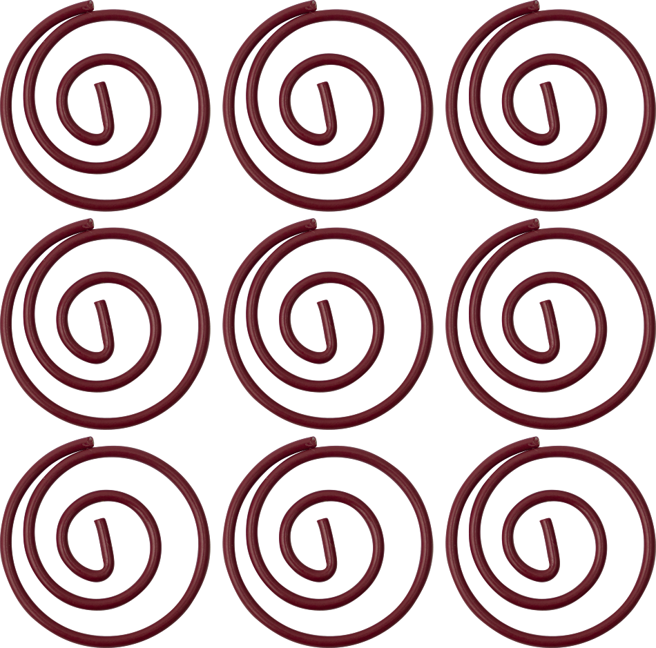 Circular "Cloops" Paper Clips - 50 Pack - Burgundy