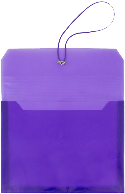 Purple Letter (9 3/4 x 13) Booklet with 2 5/8" Expansion Plastic Envelopes with Elastic Plastic