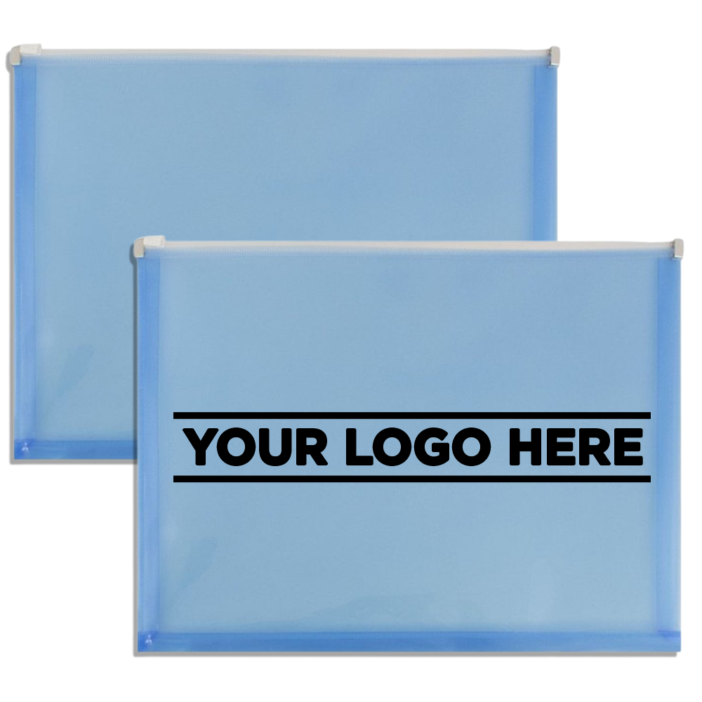 Blue Letter Booklet Plastic Envelopes (9 3/4 x 13) with Zip Closure