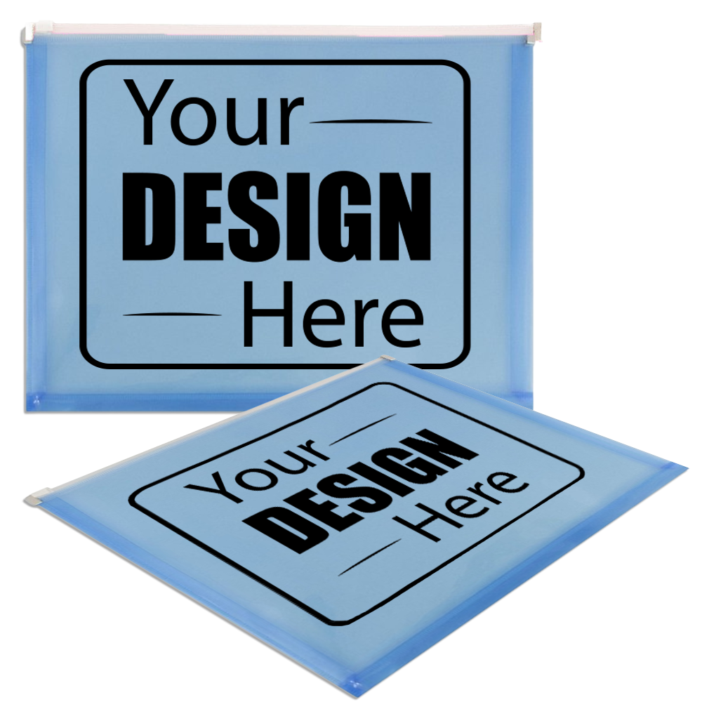 Blue Letter Booklet Plastic Envelopes (9 3/4 x 13) with Zip Closure