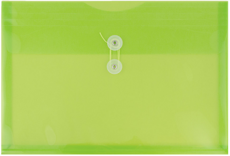 Buy Lime Green Button & String Plastic Envelope - 9 3/4 x 13 - Envelopes