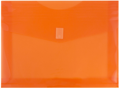 Orange Letter Booklet with 2" Expansion Plastic Envelopes (9 3/4 x 13) with Hook and Loop Closure