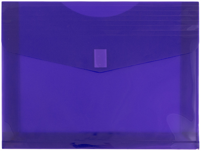 Purple Letter Booklet with 2" Expansion Plastic Envelopes (9 3/4 x 13) with Hook and Loop Closure