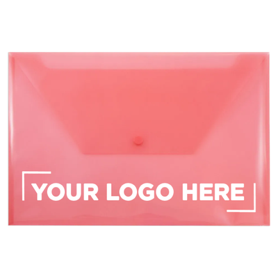 Red Legal Booklet Plastic Envelopes (9 3/4 x 14 1/2) with Snap Closure