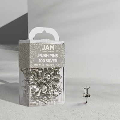 Silver Pushpins - 100 Pack