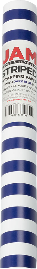 Blue and White Stripe Wrapping Paper (25 Sq Ft)