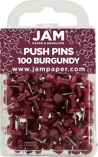 Pushpins - 100 Pack - Burgundy