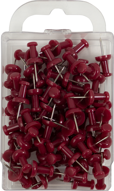 Pushpins - 100 Pack - Burgundy