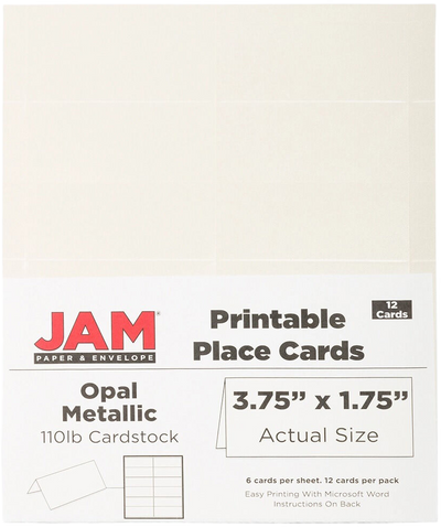 Opal Metallic 3 3/4 x 1 3/4 Printable Place Cards