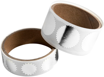 Silver Foil Wafer Seal Labels Combo Labels