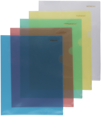 Plastic Sleeves - 5 Pack - Assorted Days of the Week