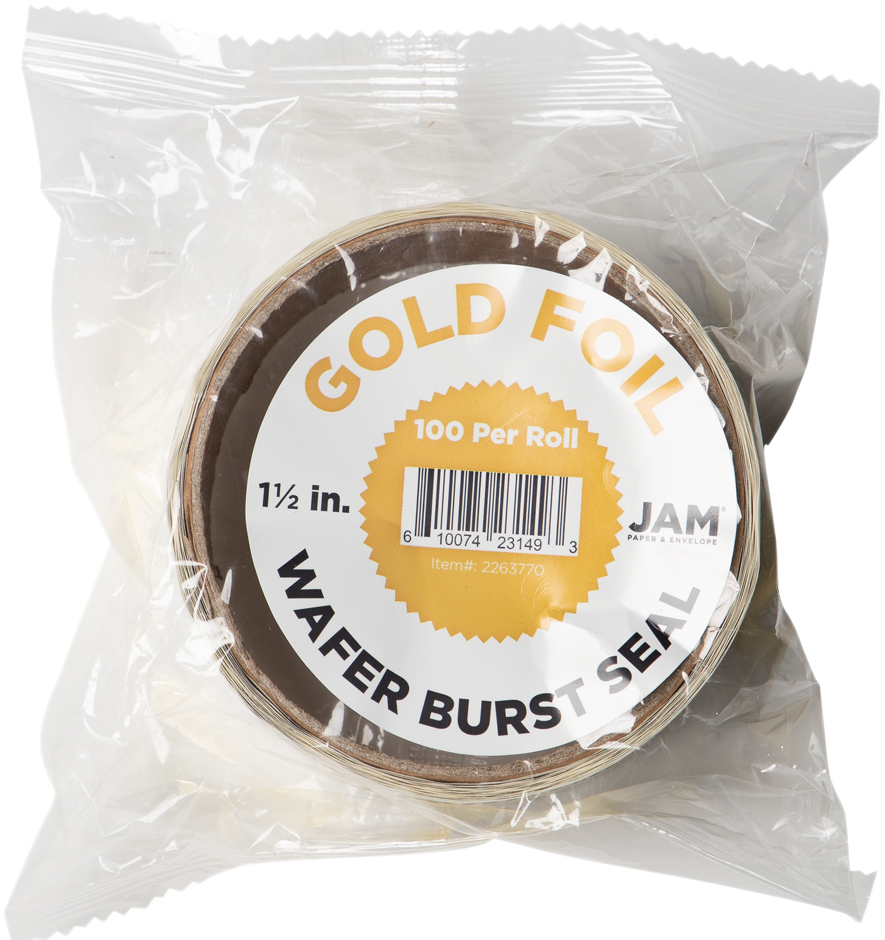 Gold Foil 1 1/2 Inch Roll of  Wafer Seal Labels