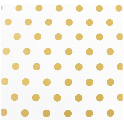 White with Gold Metallic Dots Wrapping Paper (25 Sq Ft)