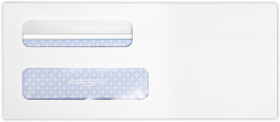 White 24lb #8 5/8 Double Window Envelopes (3 5/8 x 8 5/8) with Peel & Seal