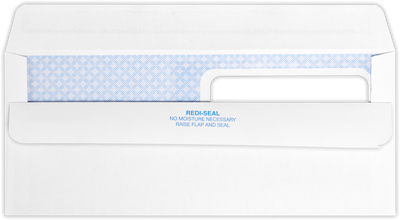 White 24lb #8 5/8 Double Window Envelopes (3 5/8 x 8 5/8) with Peel & Seal