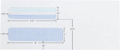 White 24lb #8 5/8 Double Window Envelopes (3 5/8 x 8 5/8) with Peel & Seal