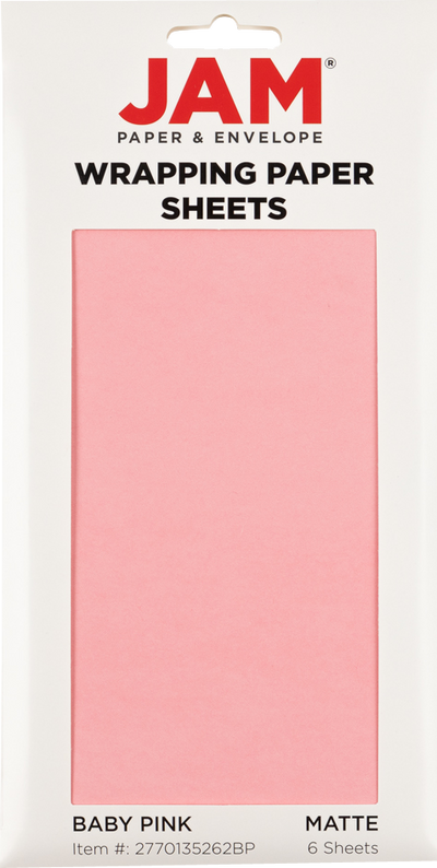 Baby Pink Matte 30" x 20" Wrapping Paper Sheets (25 Sq Ft Total Pack) - 6 Pack