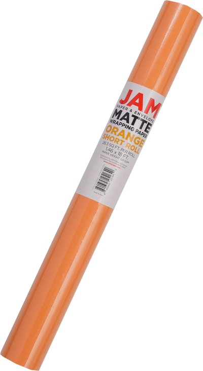 Orange Matte Wrapping Paper - Short Mini Roll (26.3 Sq Ft)