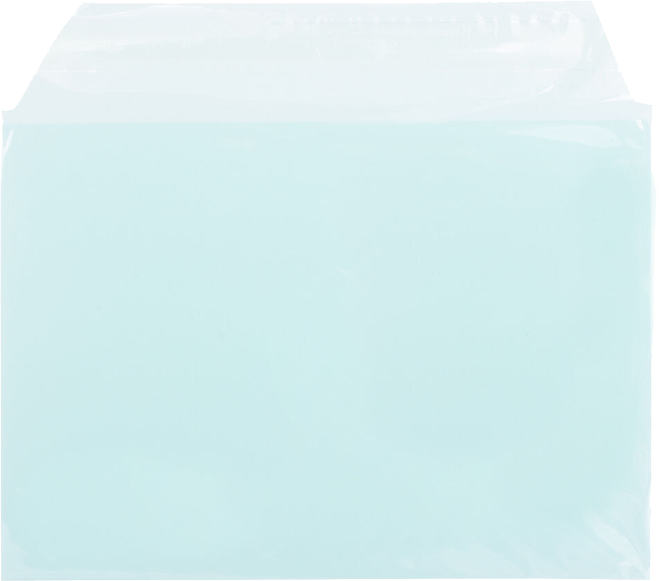 Aqua 1.6mil 5 1/16 x 7 3/16 Cello Envelopes with Peel & Seal