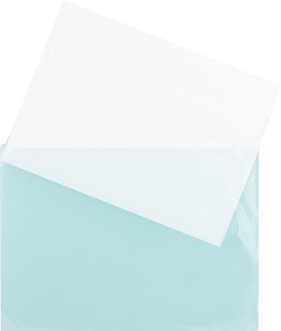 Aqua 1.6mil 5 1/16 x 7 3/16 Cello Envelopes with Peel & Seal