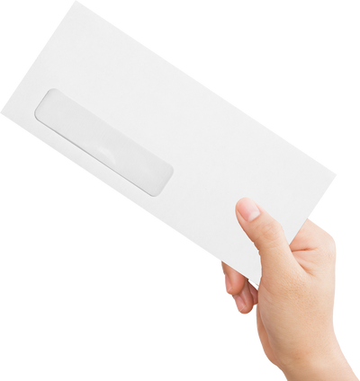 White 24lb #10 Window Envelopes (4 1/8 x 9 1/2) with Simple Seal