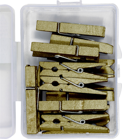 Gold X-Large 1 3/4 Inch Wood Clips - 14 Pack
