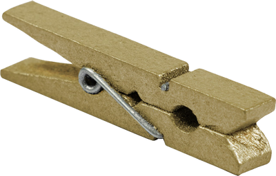 Gold X-Large 1 3/4 Inch Wood Clips - 14 Pack