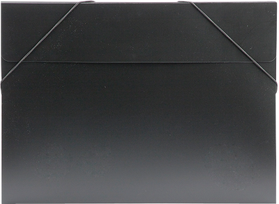 Black 11 x 15 x 1/2 Plastic Portfolios with Elastic