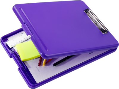 Purple 9 x 13 Plastic Clipboard Storage Box (3 Pack)