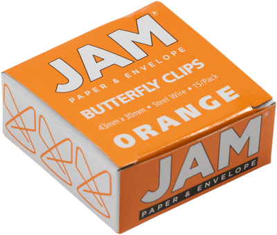 Orange Butterfly Clips - 15 Pack