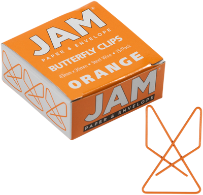 Orange Butterfly Clips - 15 Pack