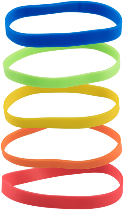 Assorted Size 64 Rubber Bands - 5 Packs of 100
