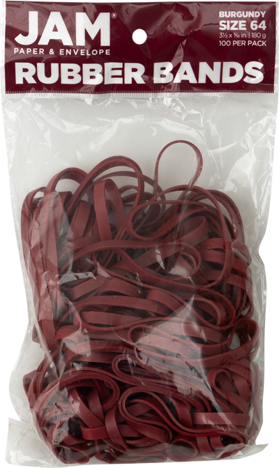 Size 64 Rubber Bands - 100 Pack - Burgundy