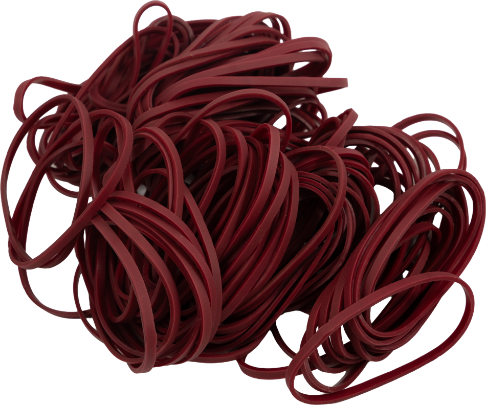 Size 33 Rubber Bands - 100 Pack - Burgundy