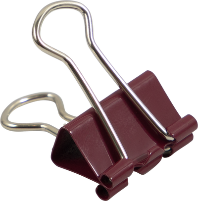 Small 19mm Binder Clips - 25 Pack - Burgundy