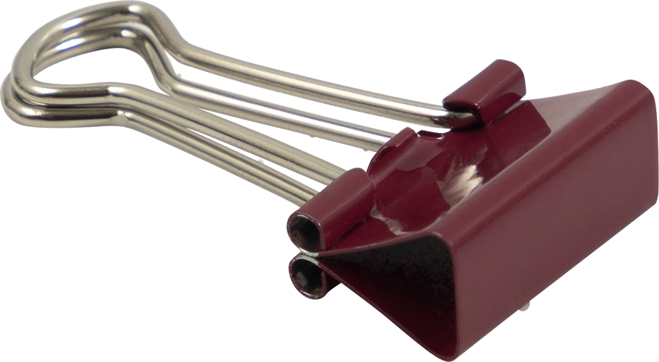 Small 19mm Binder Clips - 25 Pack - Burgundy