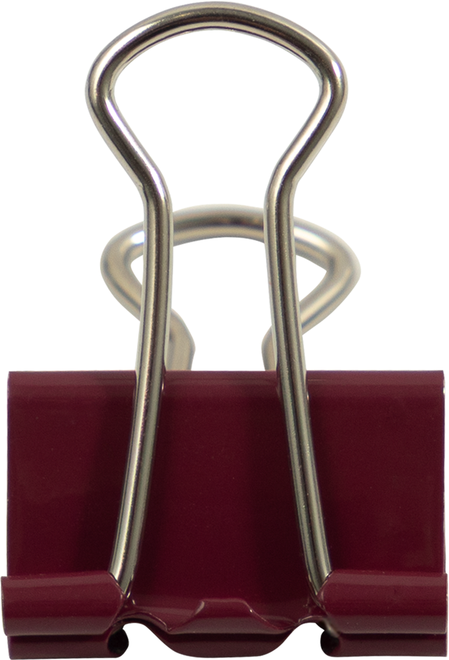 Small 19mm Binder Clips - 25 Pack - Burgundy
