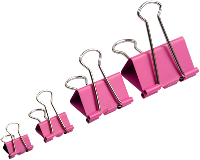 Pink Small 19mm Binder Clips - 25 Pack